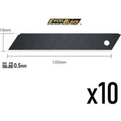 Lames Black Cutter OLFA Usage Intensif Et Polyvalent Vendu En étui 10 Lames - 18 Mm