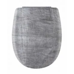 Abattant De Toilette - Bois Reticule - OLFA - Ariane Detroit Descente Assistee Declipsable