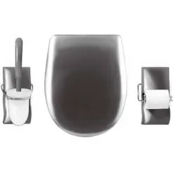 Set Accessoire WC Ariane Canon De Fusil Reflet Brillante - Descente Assistée - Déclipsable - Olfa