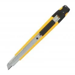 Cutter De Bureau Olfa Avec Guide Lame 9 Mm - Jaune